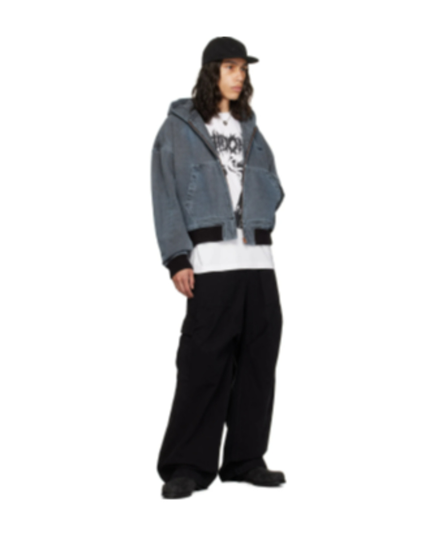 We11 Done Logo Zipper Cotton Suit In Gray