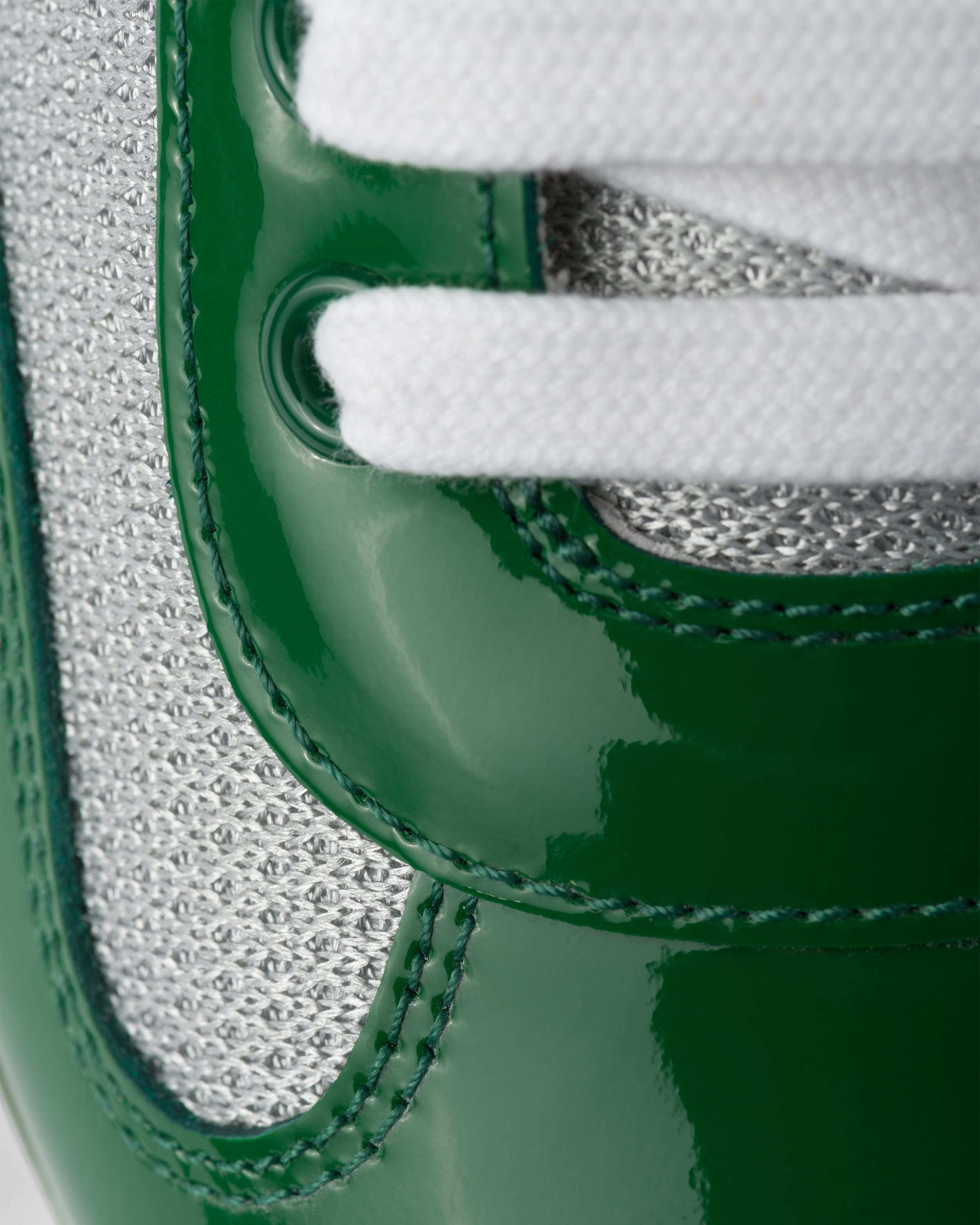 Prada Round Toe Sneakers In Green