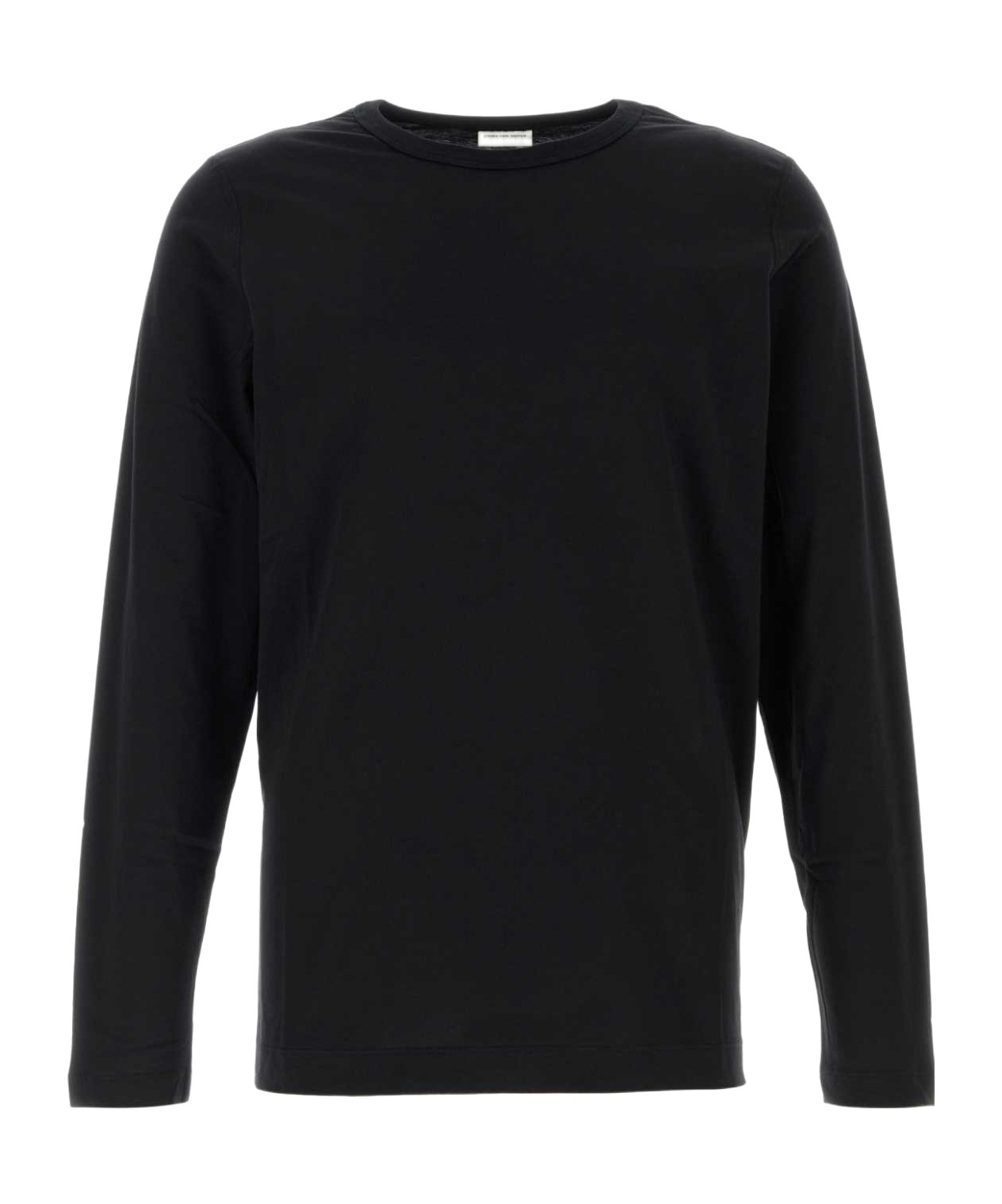 Dries Van Noten Hubbot Long-sleeved Crewneck T-shirt In Black