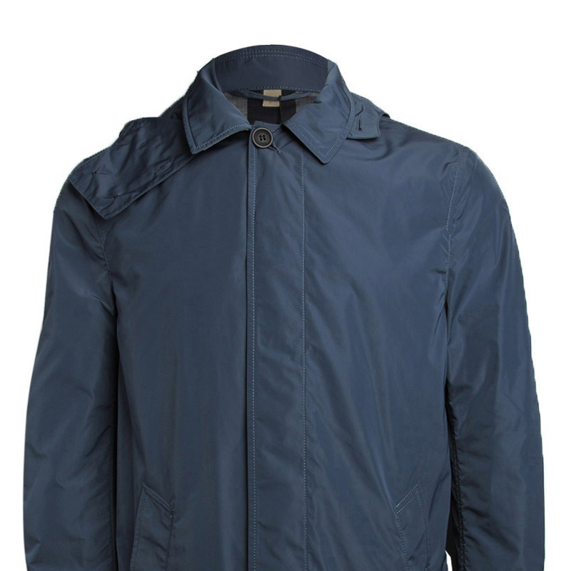 Burberry Hooded Casual Jacket In Blue
