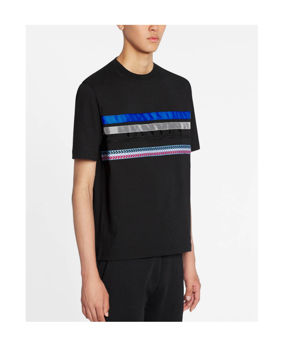 Lanvin T-shirt With Logo And Graphic Print In Black