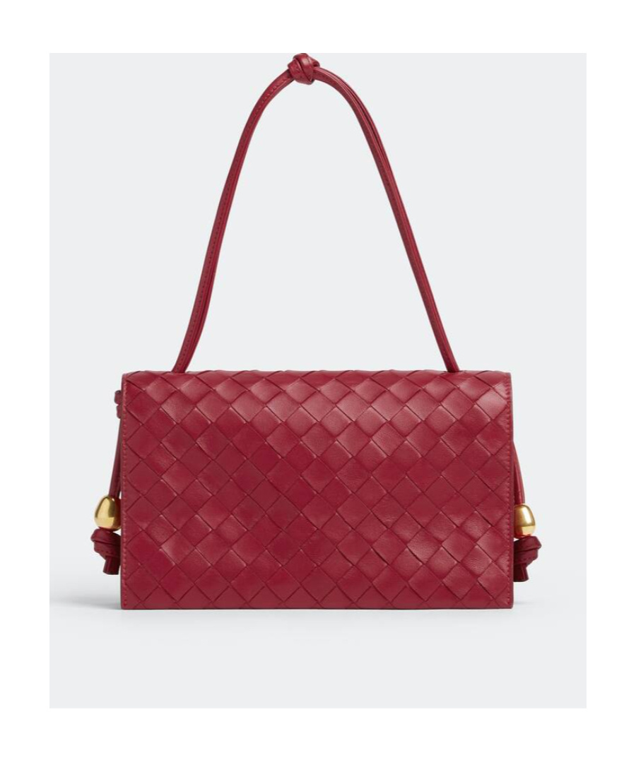 Bottega Veneta Mini Braided Shoulder Bag In Red