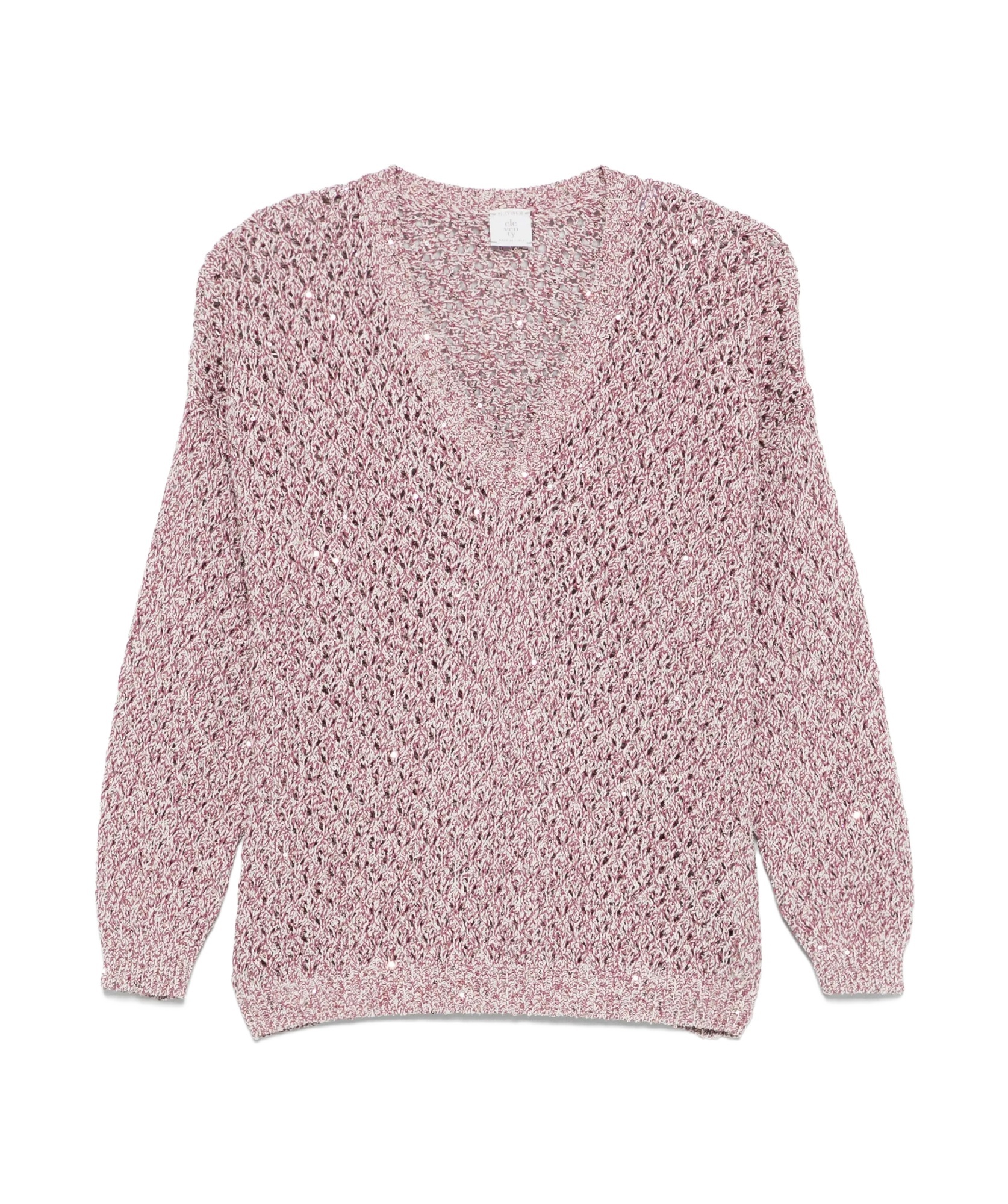 Eleventy Open-knit Sweater In Pink