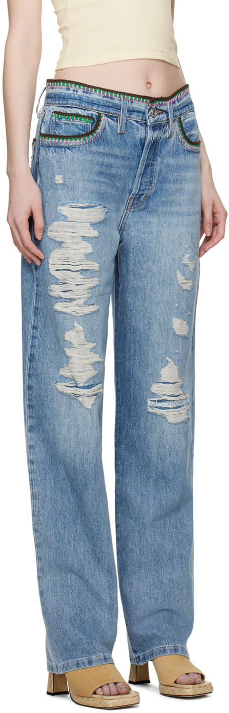 FRAME IMITATION OLD STRAIGHT DENIM TROUSERS 