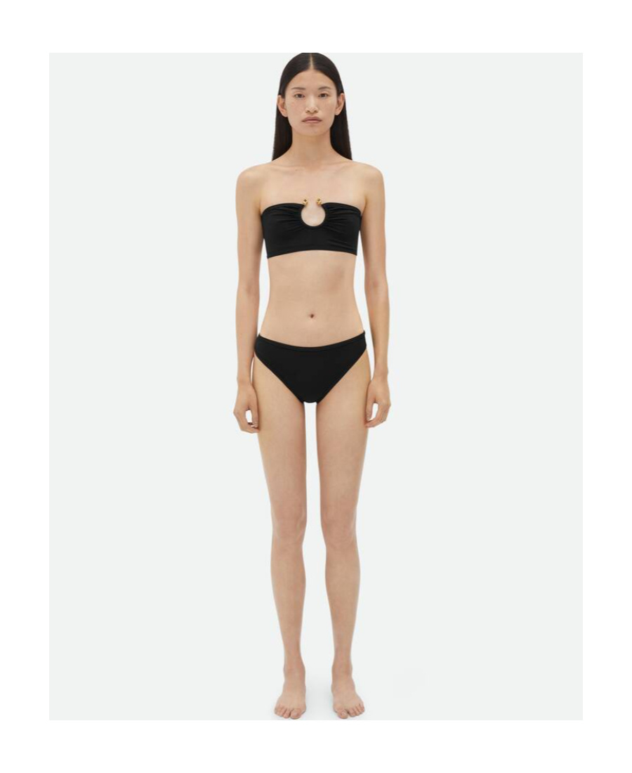 Bottega Veneta Elastic Swimsuit Jacket With Knots In Black