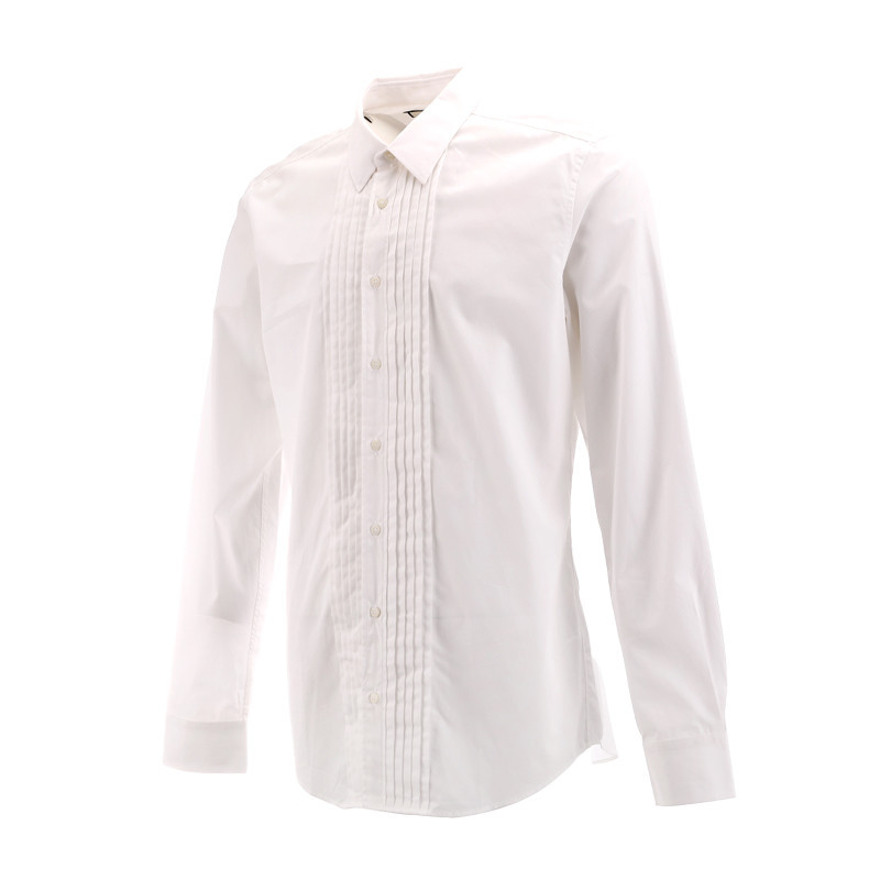 Gucci Long Sleeve Linen Polo Shirt With Chest Pocket In White