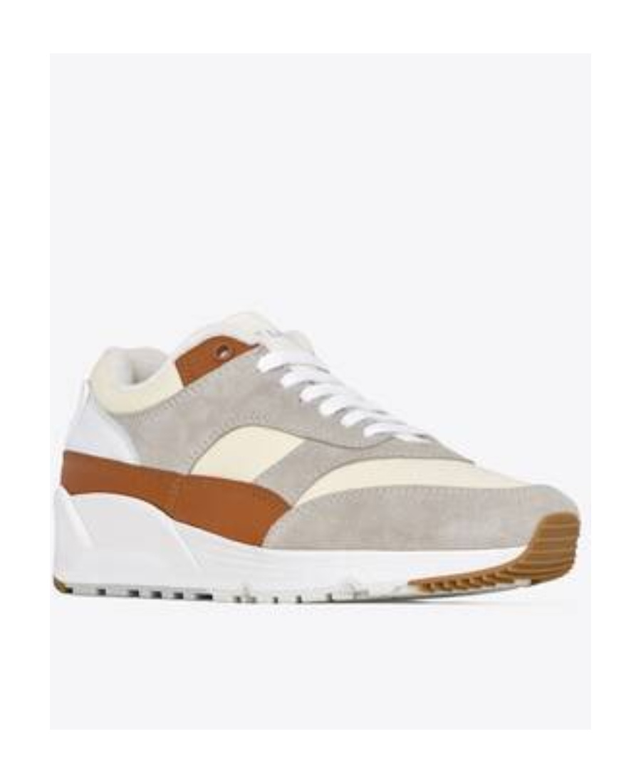 Saint Laurent Men's Bump 15 Nylon And Leather Low-top Sneakers In White