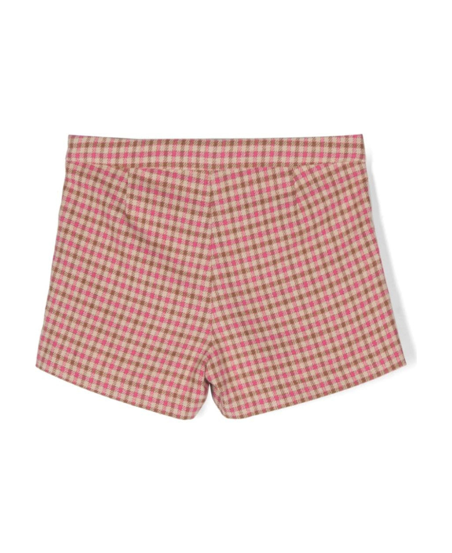 Shop Il Gufo Checked Fringe-detailing Short In Pink