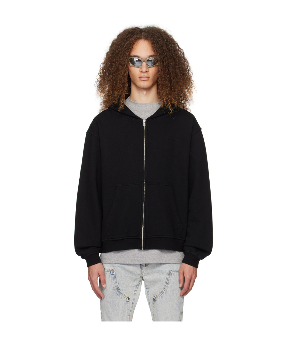 WE11 DONE ZIPPER HOODED SWEATER 