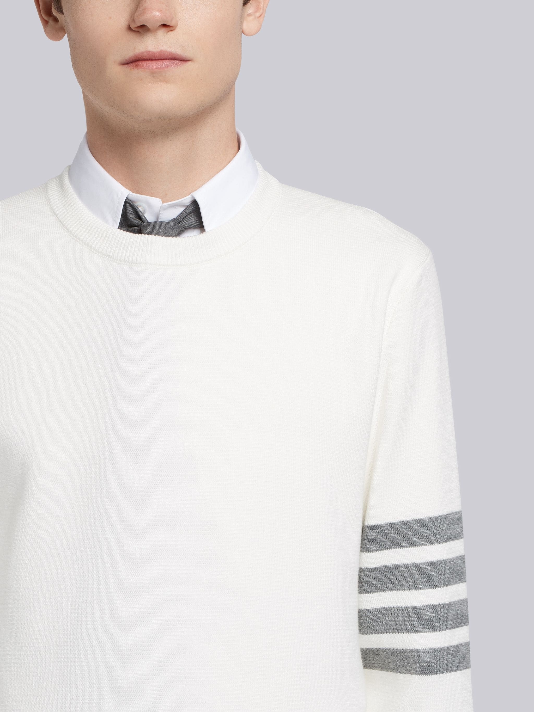 THOM BROWNE THOM BROWNE 4-BAR CREWNECK KNIT JUMPER