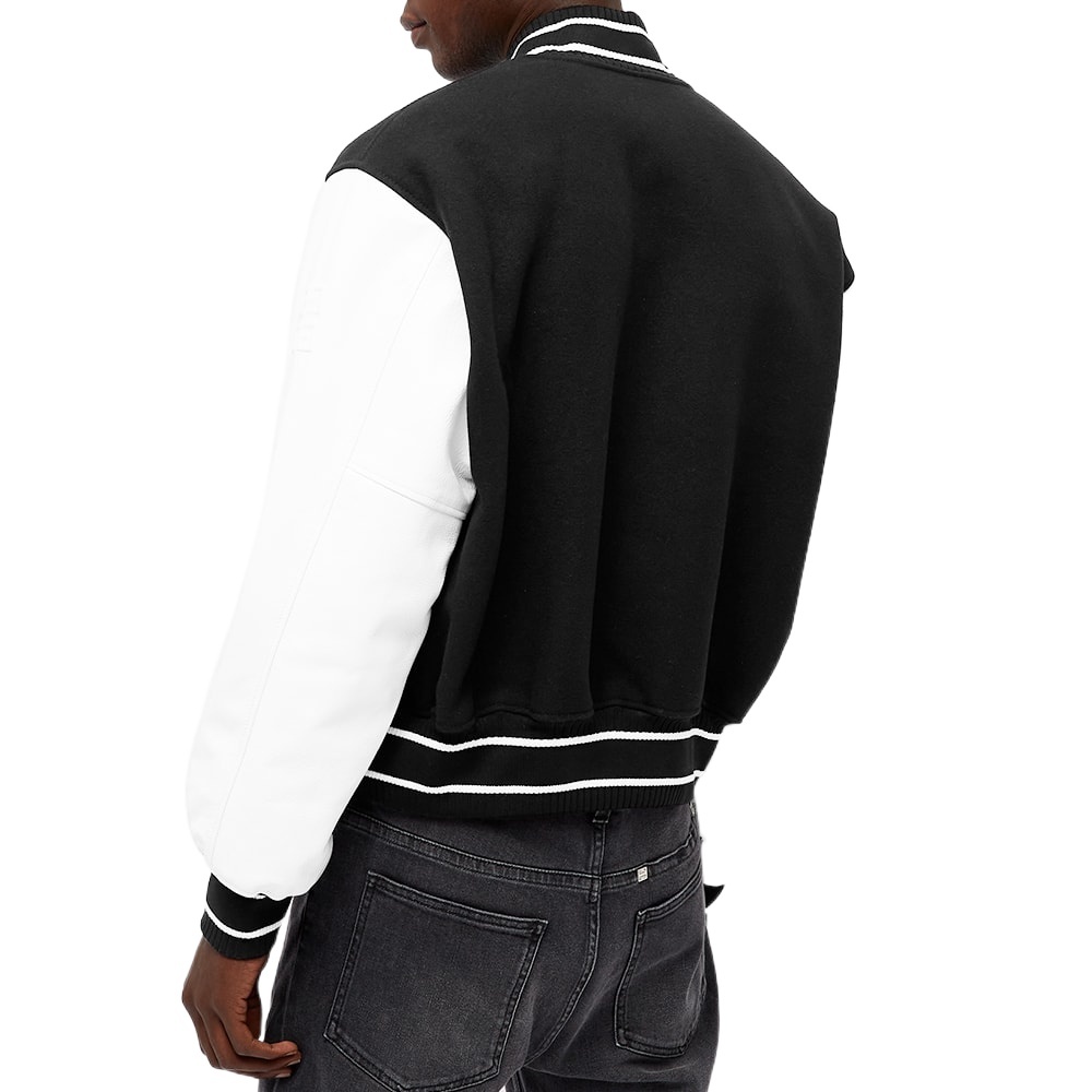 Givenchy Men Two-tone Wool Blend And Leather Bomber Jacket In Black