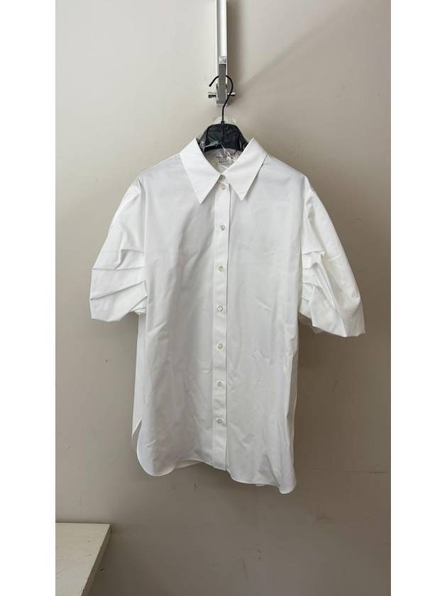 Alexander Mcqueen Puff-sleeve Cotton Shirt In Gray