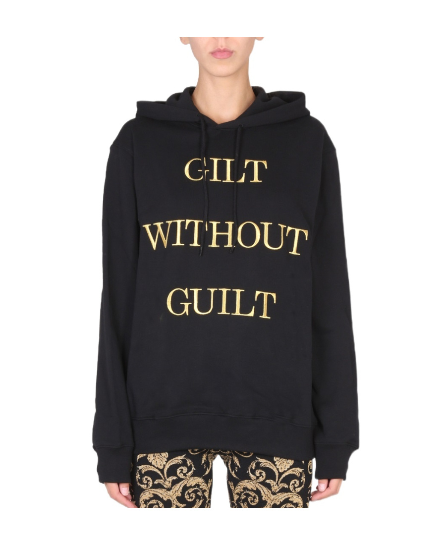 Moschino "gilt Without Guilt" Sweatshirt In Black