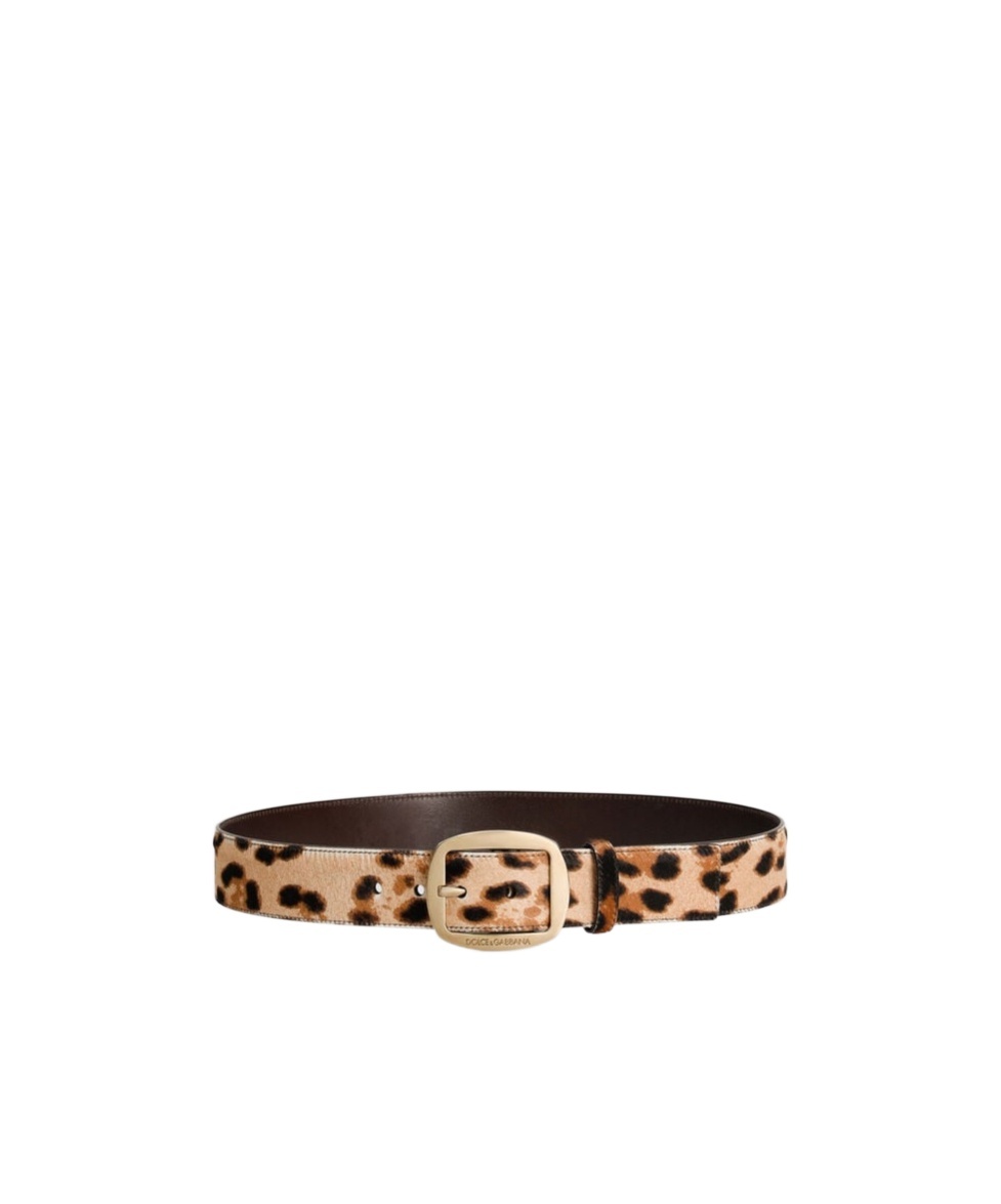 Dolce & Gabbana Leopard-print Buckle Belt In Brown