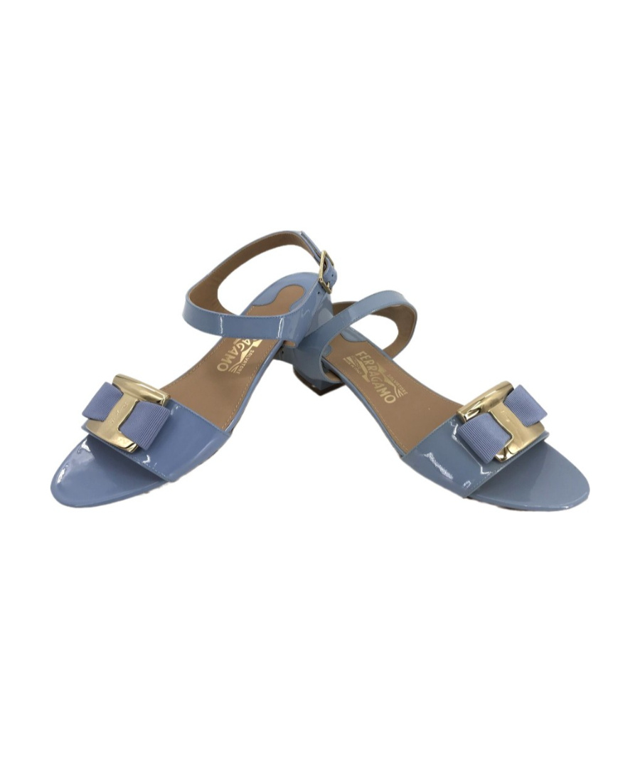 Ferragamo Logo High-heeled Sandals In Brown