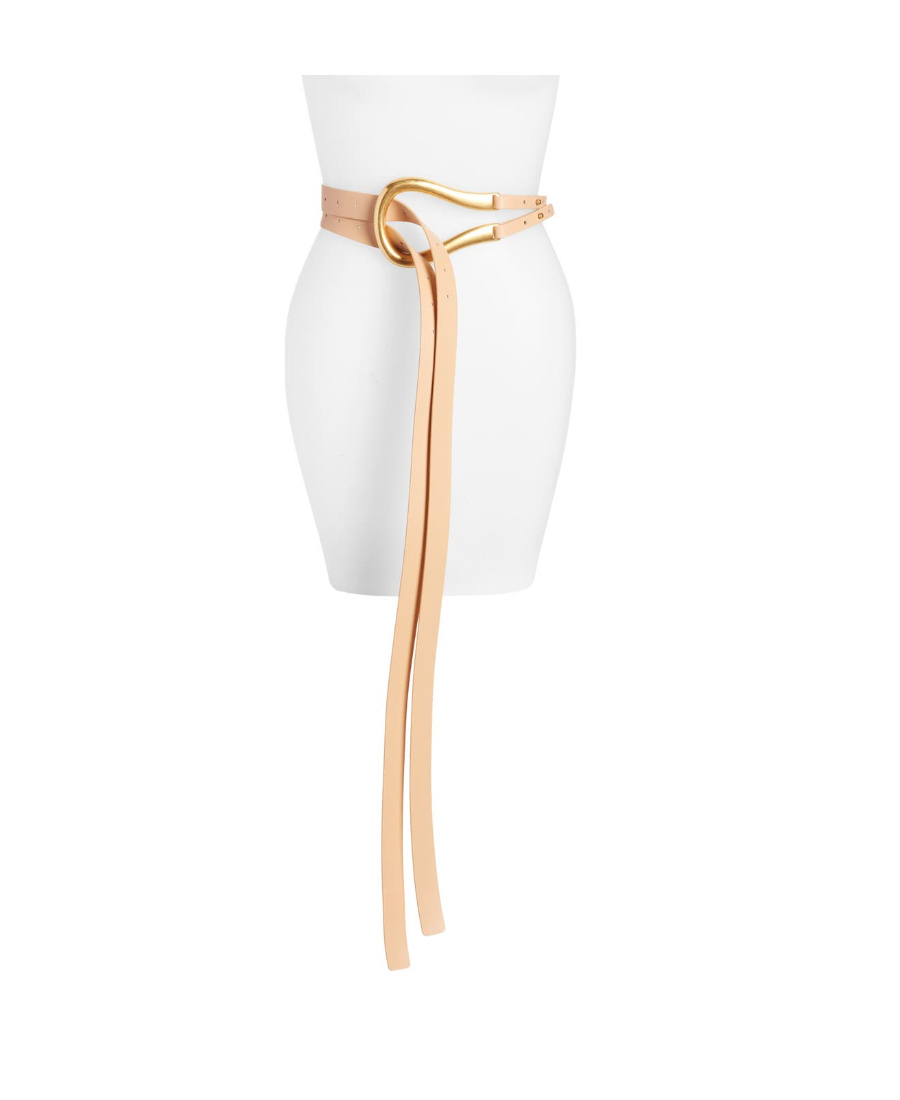 Bottega Veneta Leather Double Belt Belt In Nude