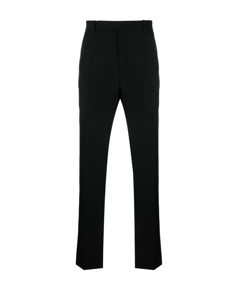 Saint Laurent Button Detailed Straight Leg Trousers In Black