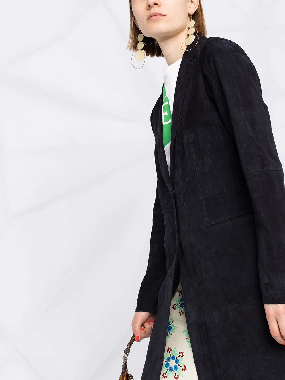 P.A.R.O.S.H COLLARED SUEDE COAT