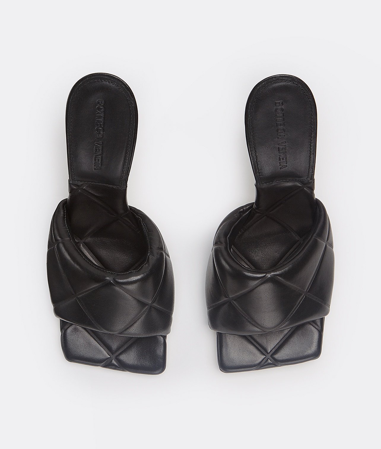 Bottega Veneta Green Intrecciato Lido Heeled Sandals In Black