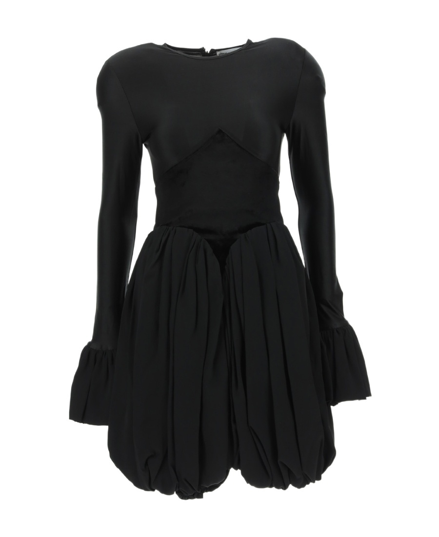 Rabanne Panelled Flare Dress In Black