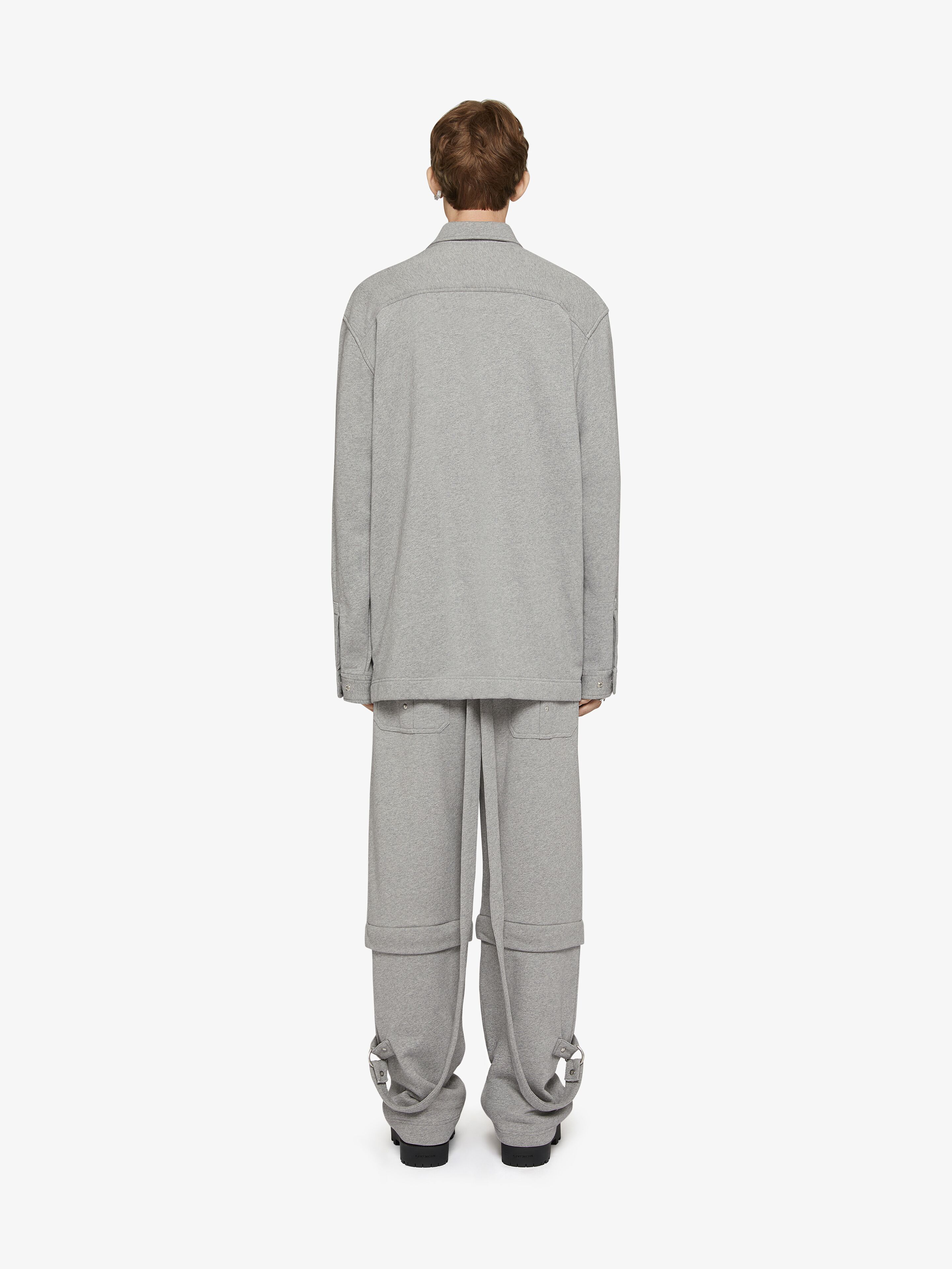 Givenchy Logo Embroidered Fleece Shirt In Gray