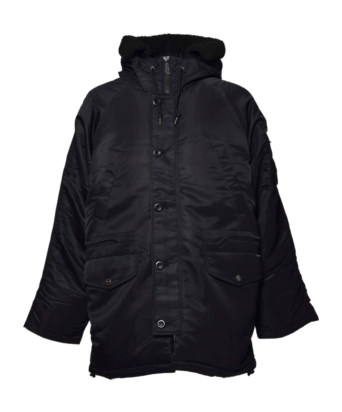 Carhartt Black Hooded Olten Parka Coat In Black