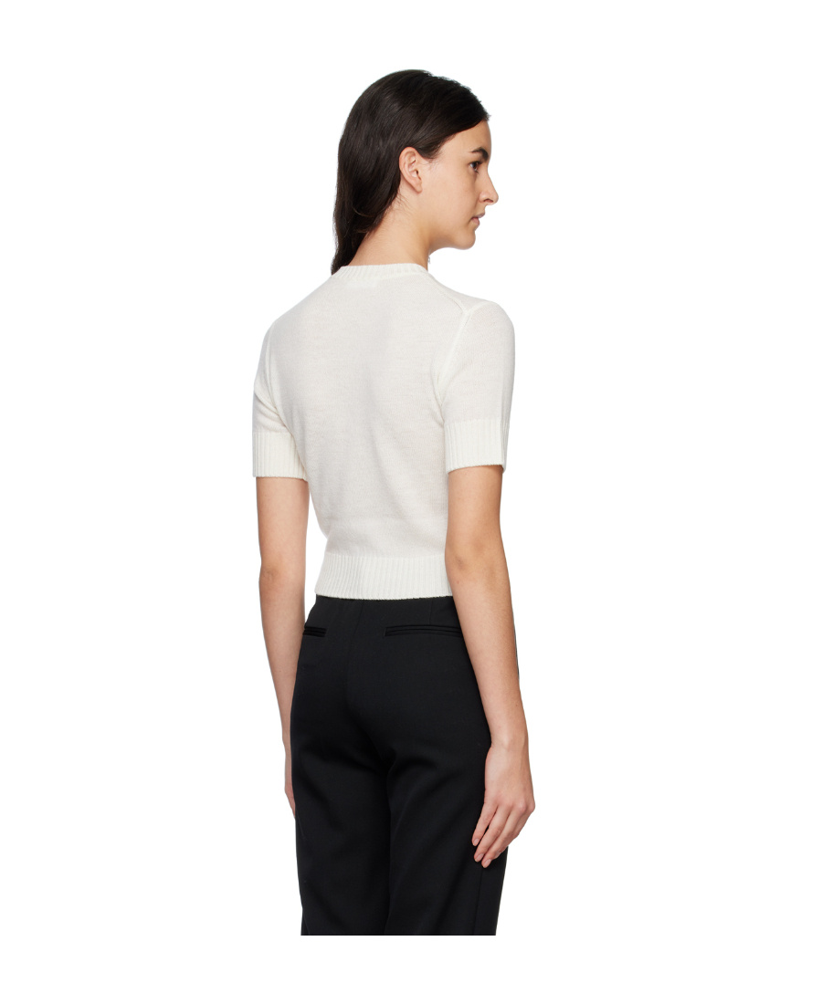 Shop Jil Sander Short-sleeves Wool Top In White