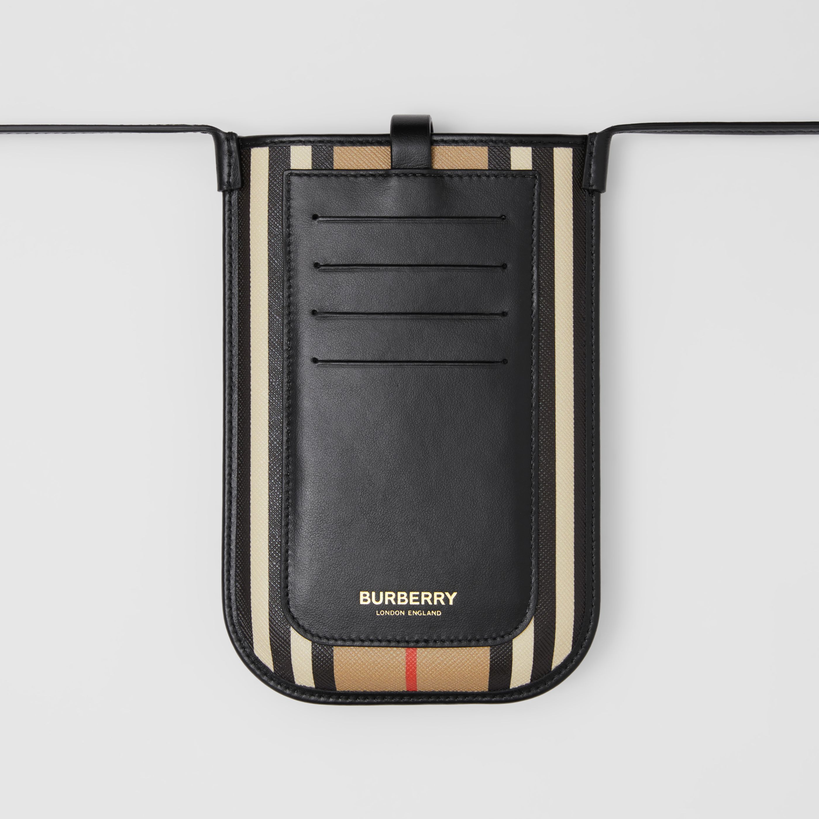 Burberry Striped Shoulder Bag In Nude