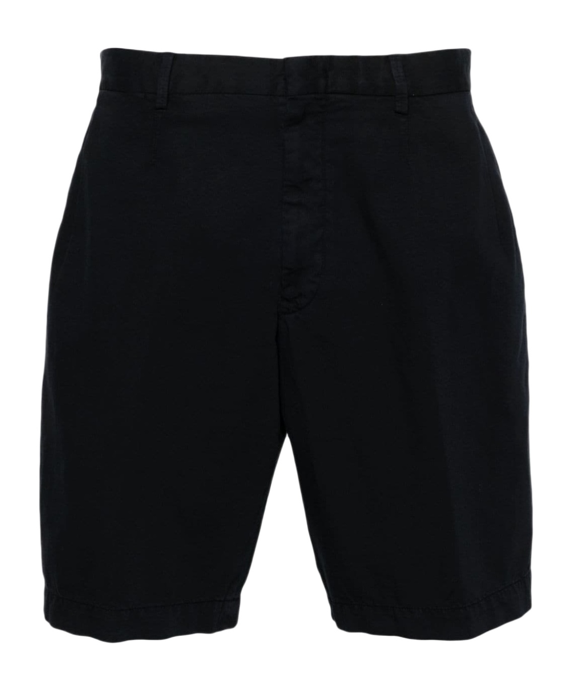 Zegna Pressed-crease Straight-leg Shorts In Navy Blue