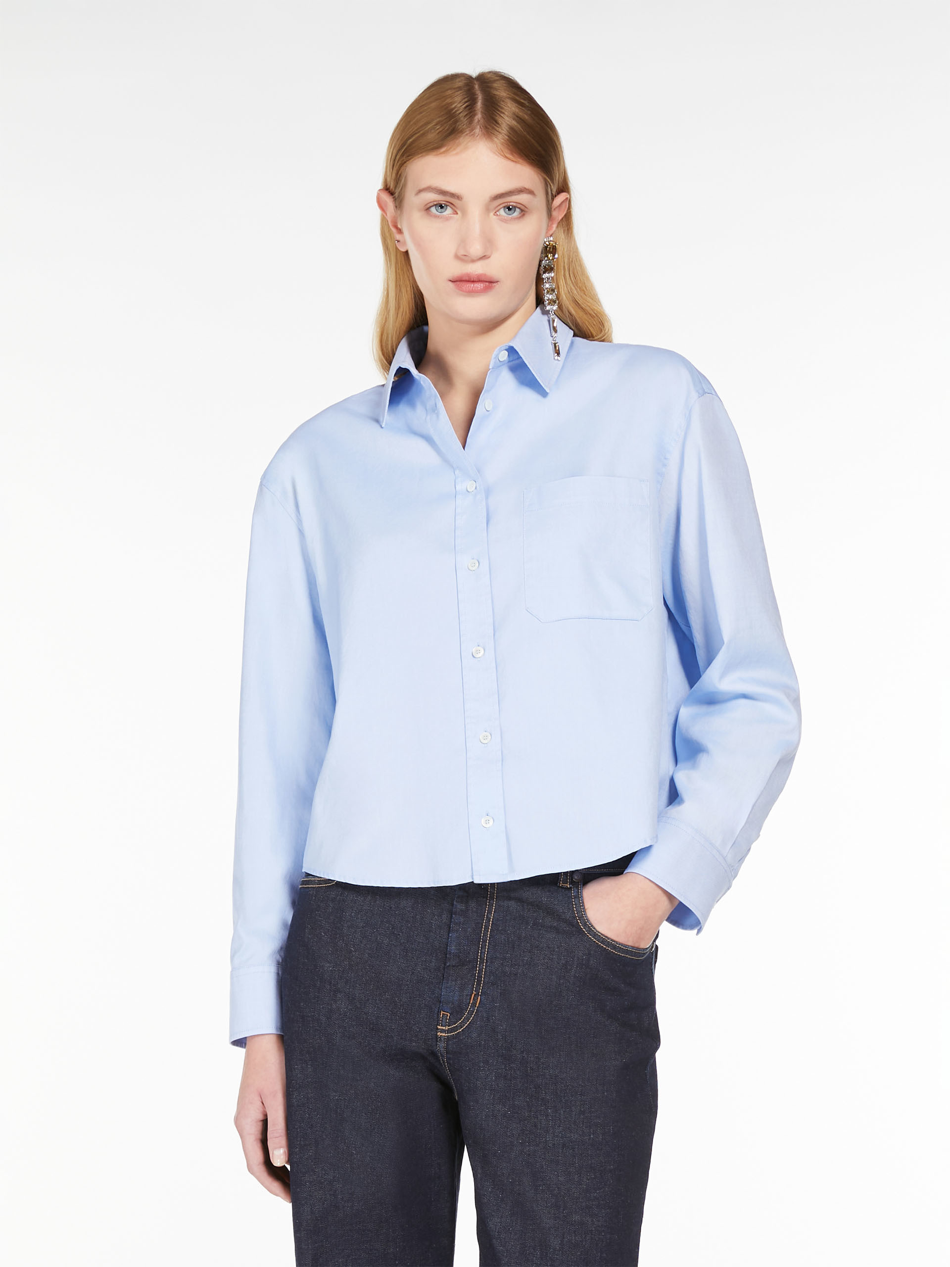 Weekend Max Mara Buttoned Long-sleeved Shirt In Blue