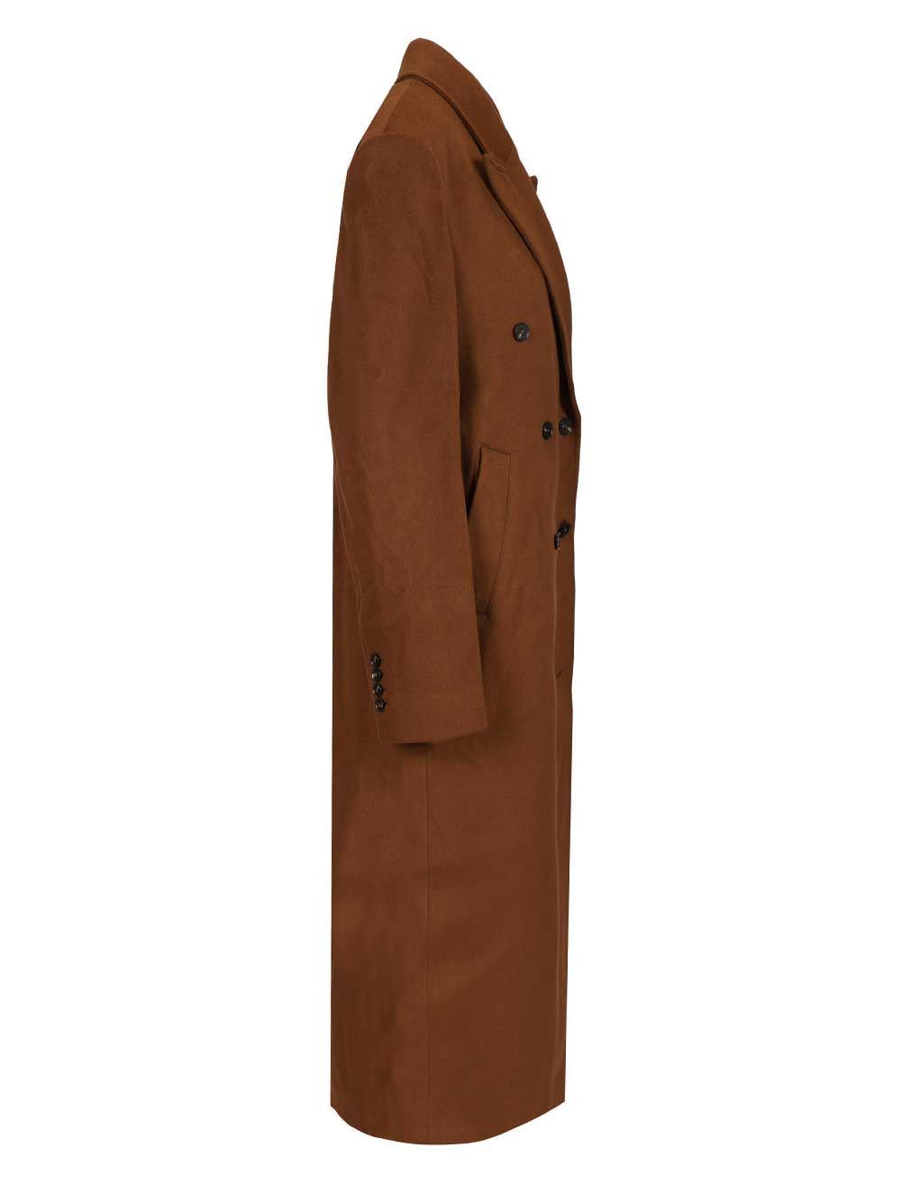 Loulou Studio Rosco Double Breasted Coat In Brown