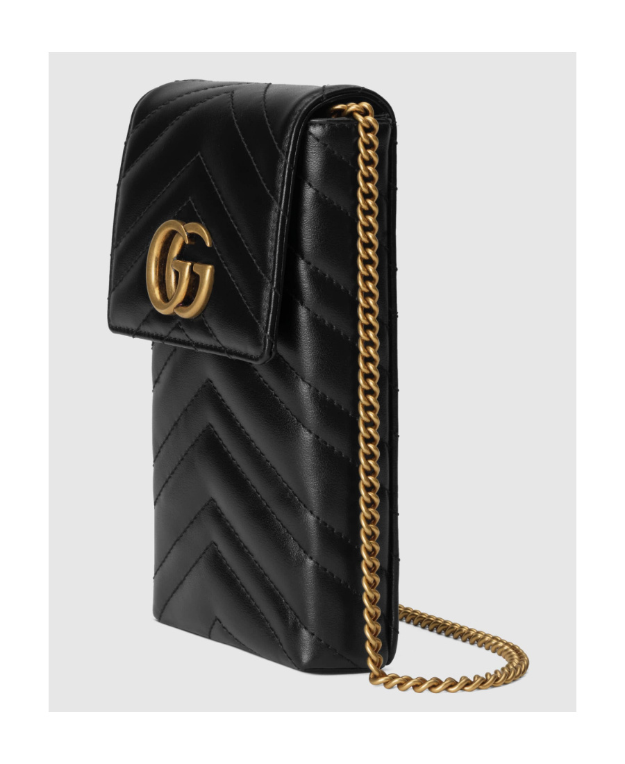 Shop Gucci Marmont Quilted Mini Bag In Black