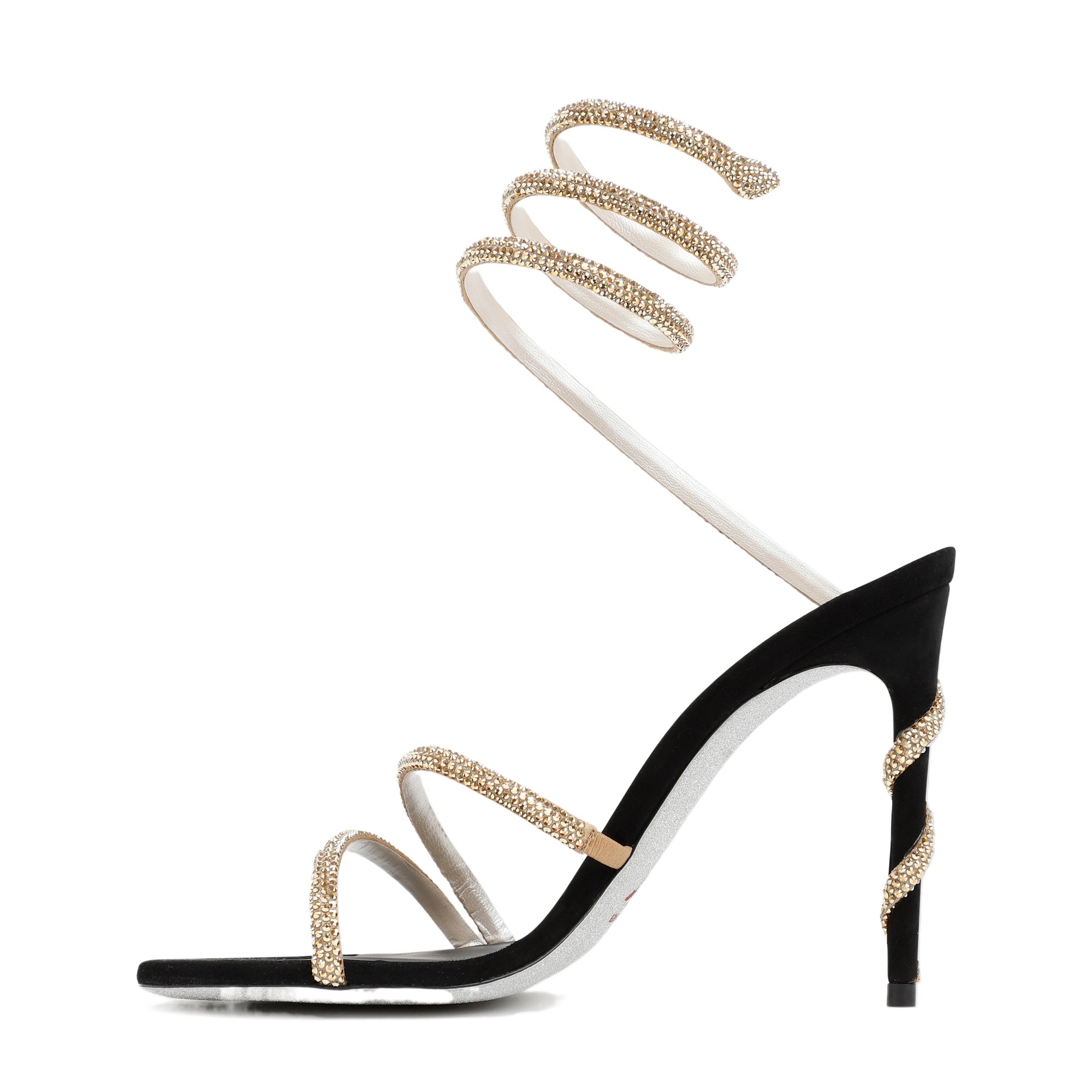 René Caovilla Round-toe High-heeled Sandals In Multi
