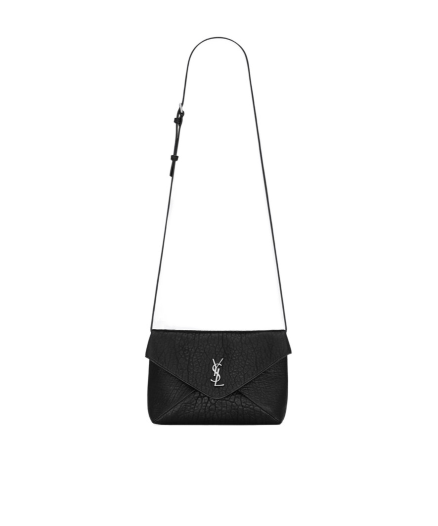 Saint Laurent Cassandre Envelope Messenger Bag In Black