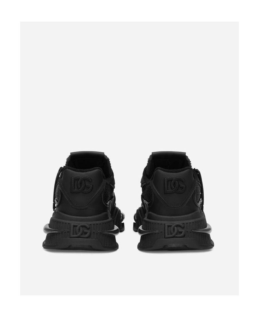 Dolce & Gabbana Black Mixed-material Airmaster Sneakers In Black
