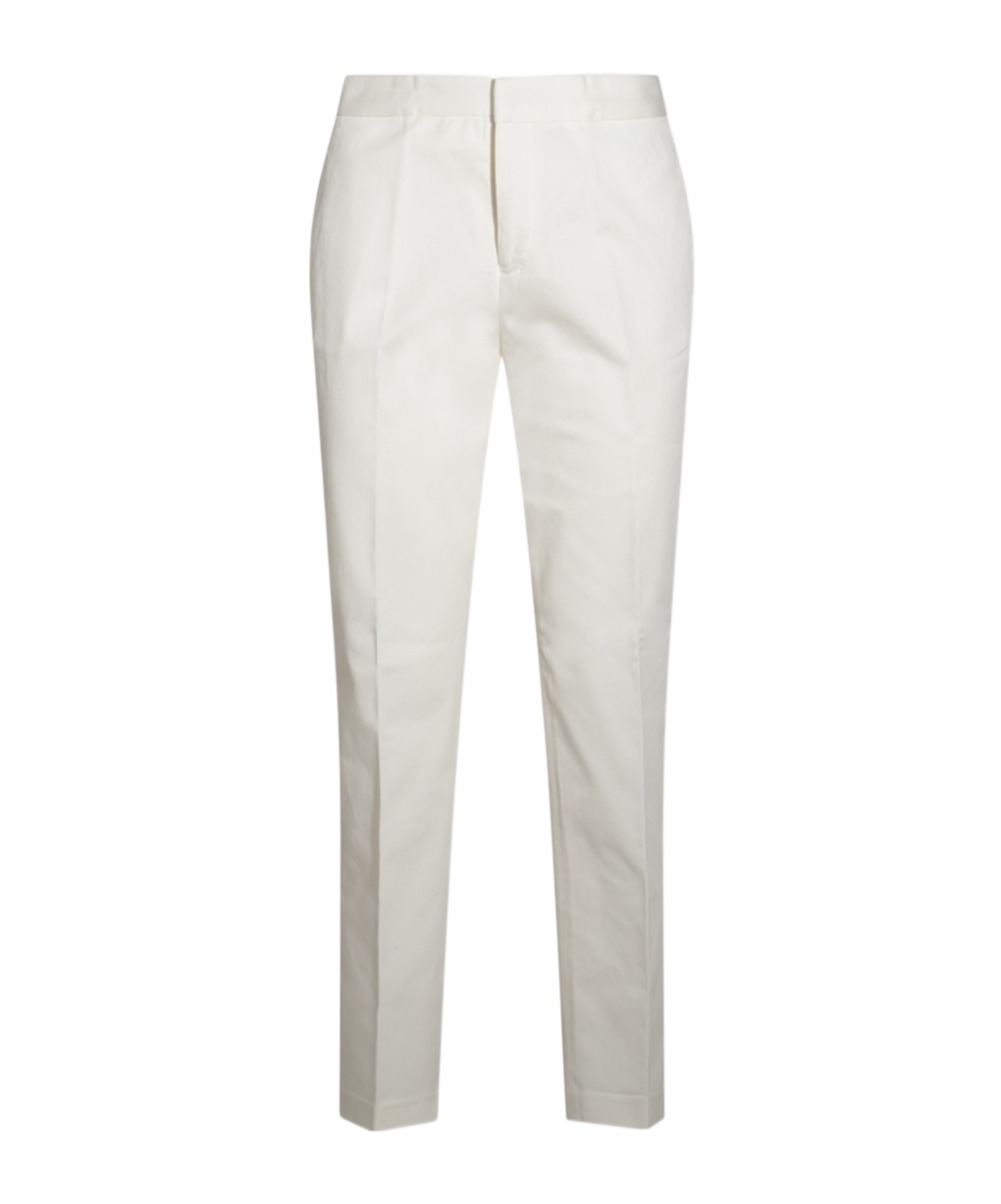 Fabiana Filippi Tailored White Cotton Pants With Functional Pockets In White