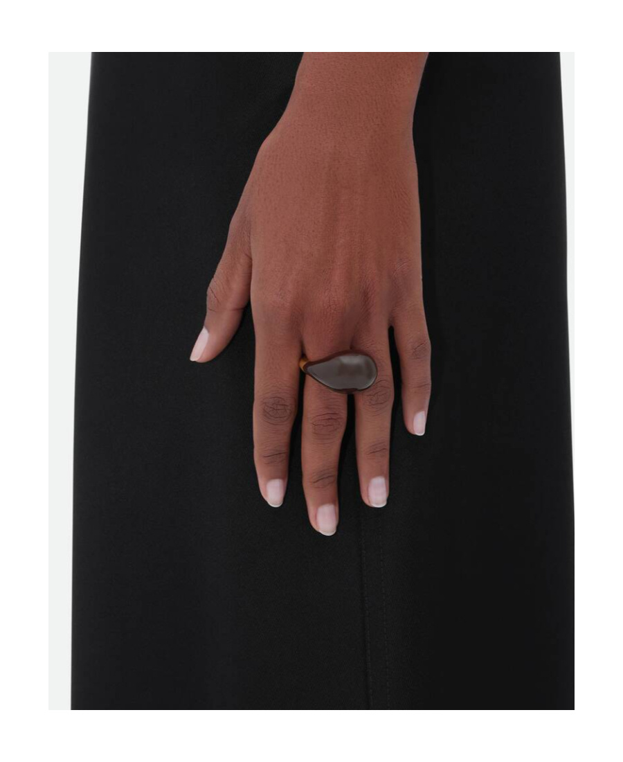 Bottega Veneta Logo Ring In Black