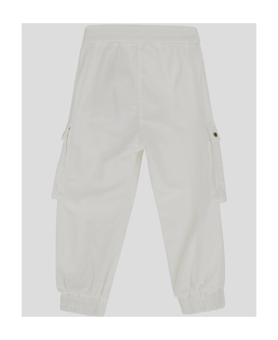 Moncler Elasticated-waist Cotton Trousers In White