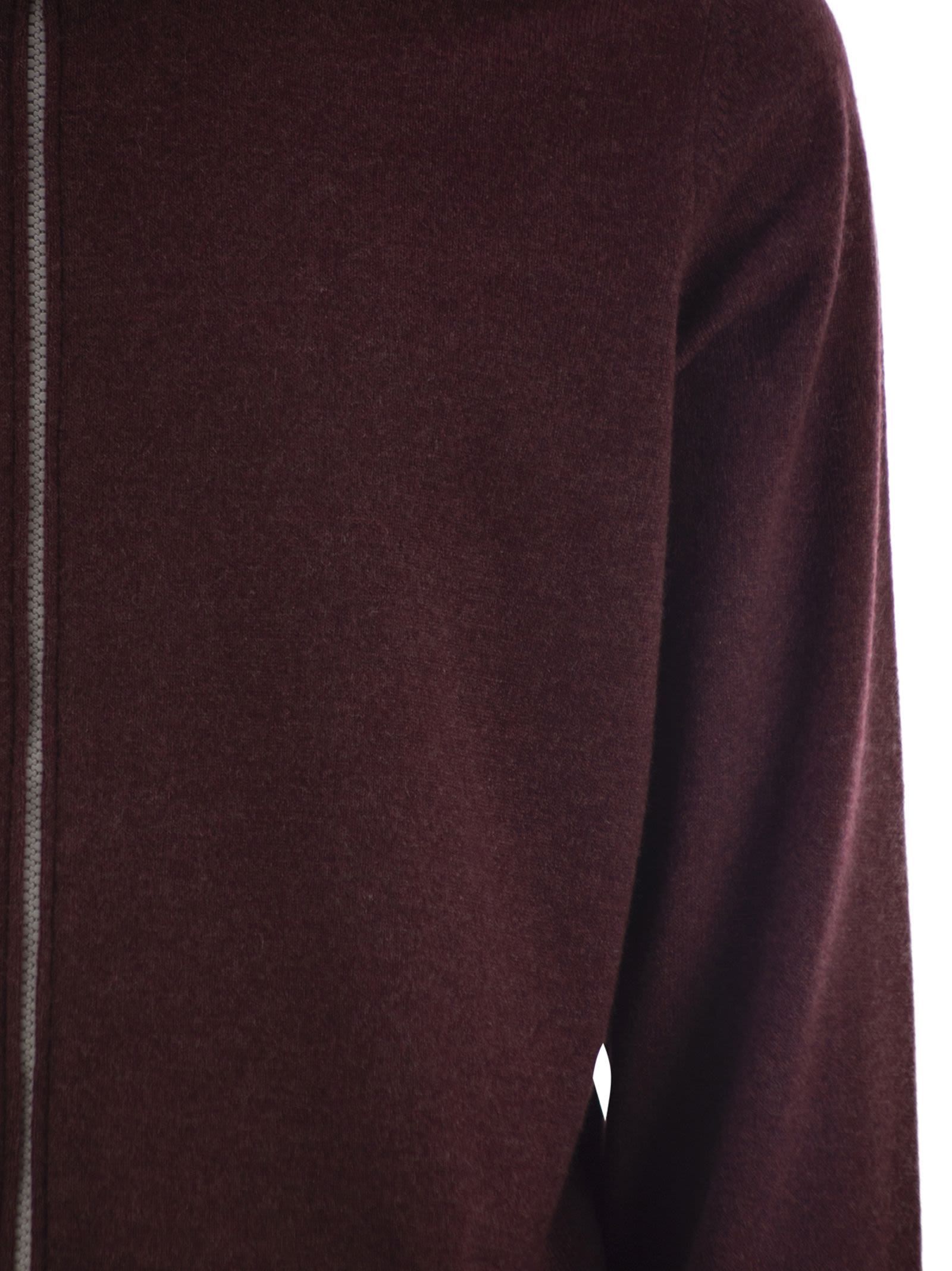 Brunello Cucinelli Men High-necked Cashmere Cardigan With Zip