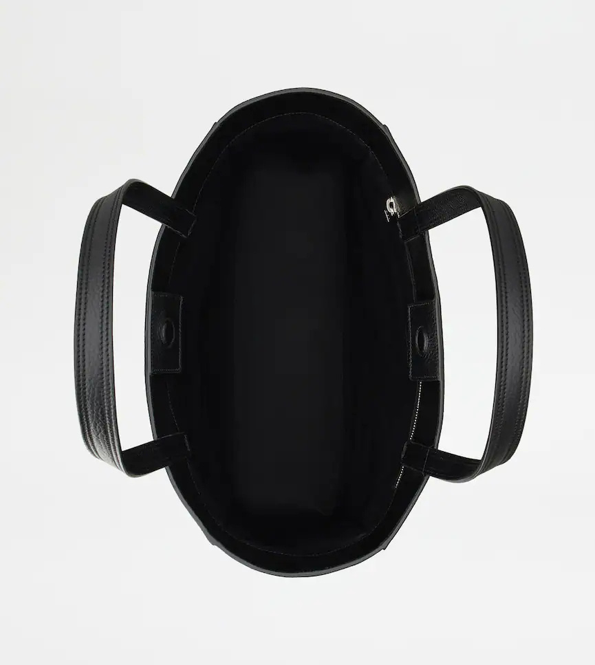 Tod's Tote Shopping Bag In Leather Medium In Black