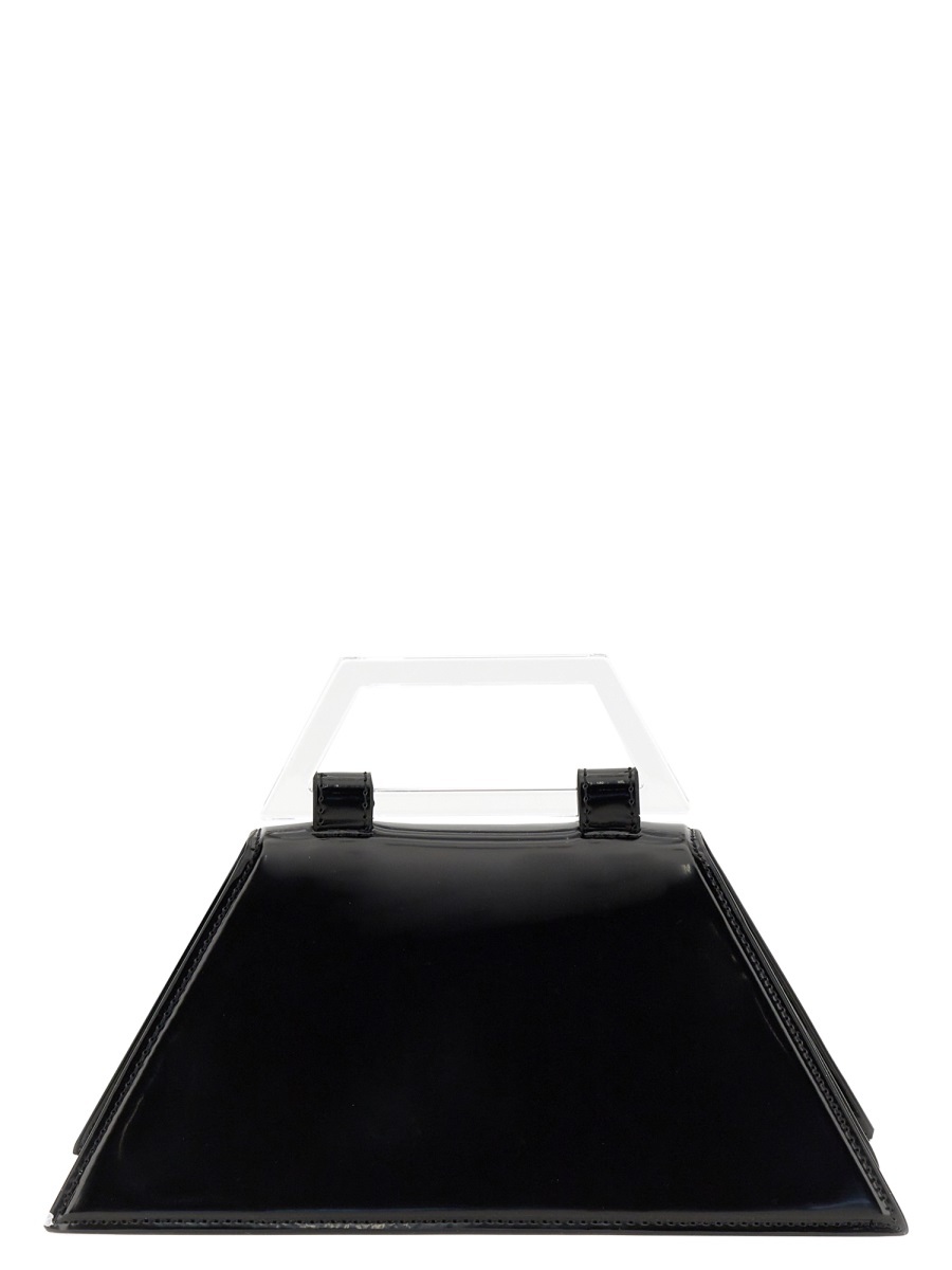 Msgm Debossed-logo Hand Bag In Black