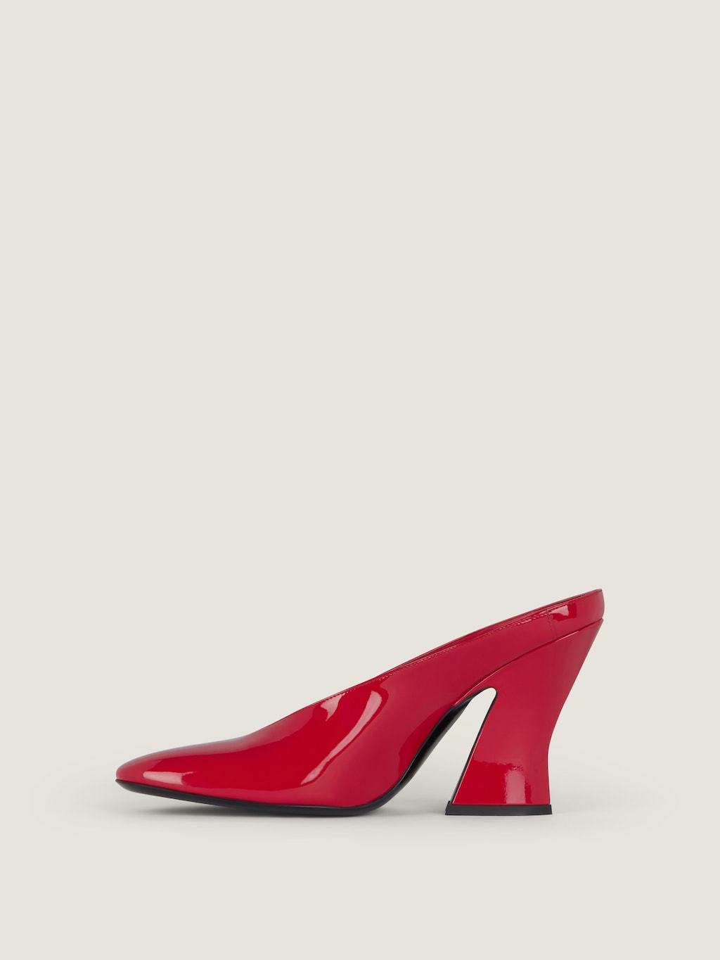 Givenchy Sculpted Heeled Mules In Patent Leather In Red