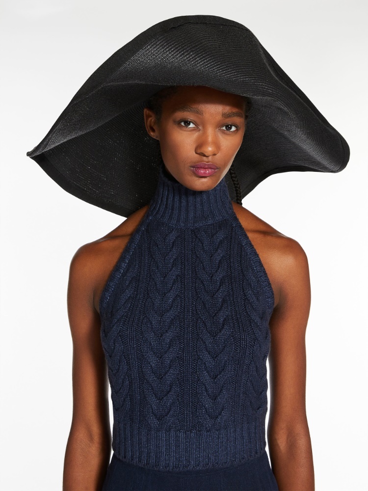 Max Mara Oversized Sun Hat In Black