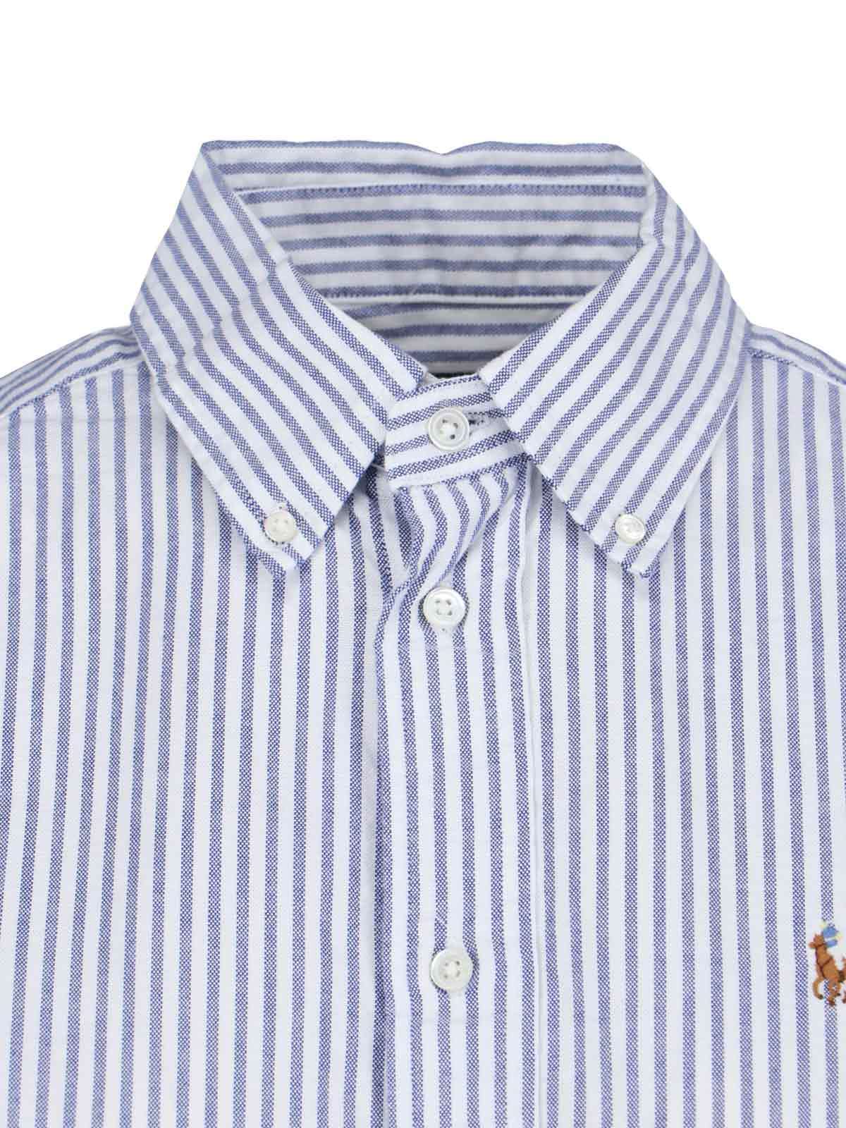 Polo Ralph Lauren Pony Embroidered Striped Shirt In Blue