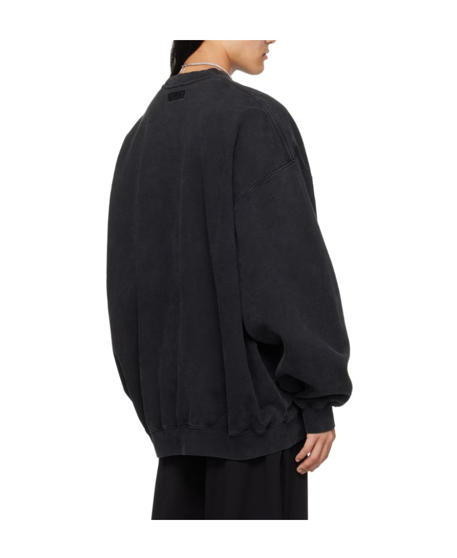 Vetements Text Pattern Round Neck Sweater In Black