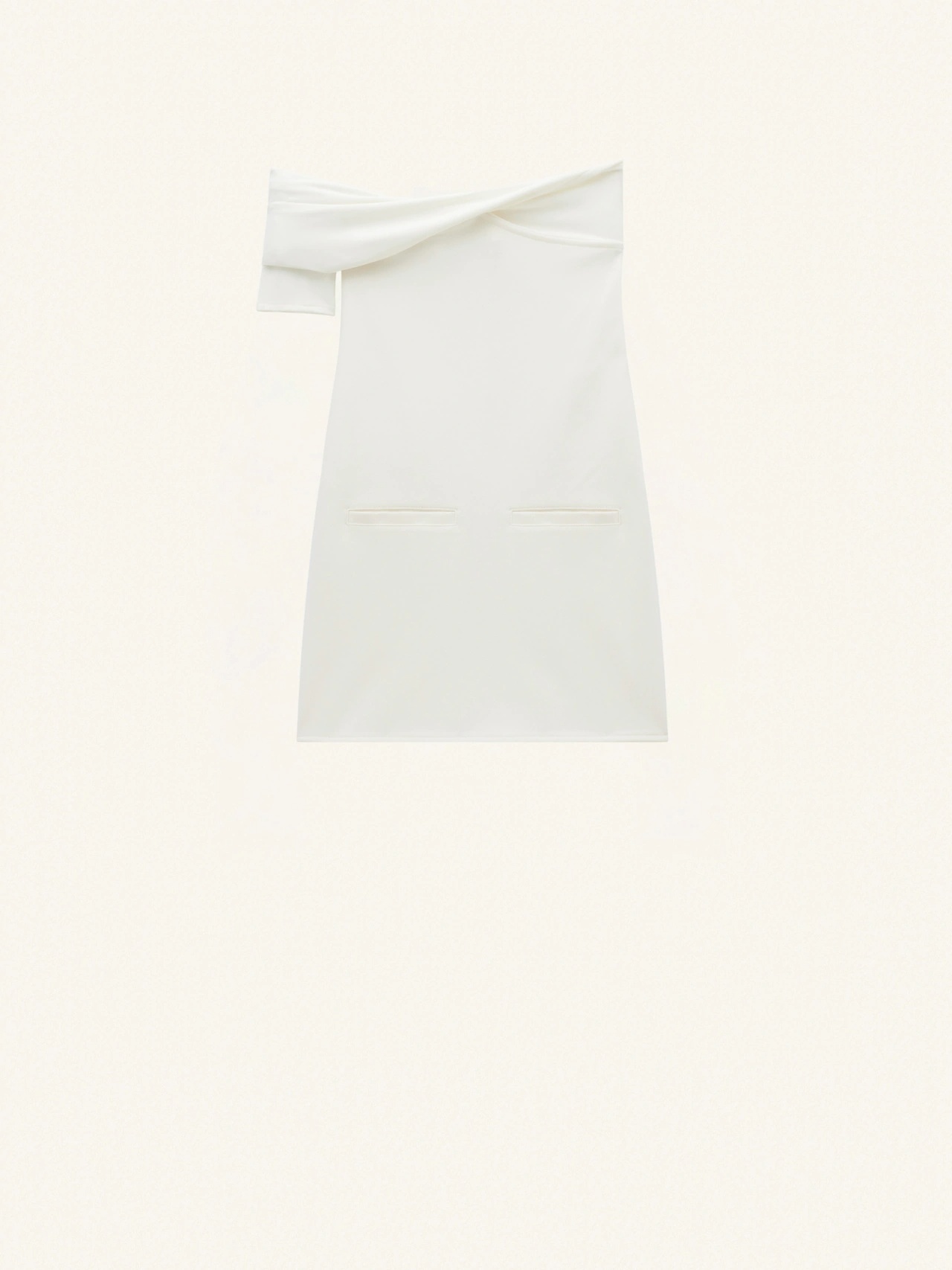 Courrèges One-shoulder Twist Crepe Minidress In White