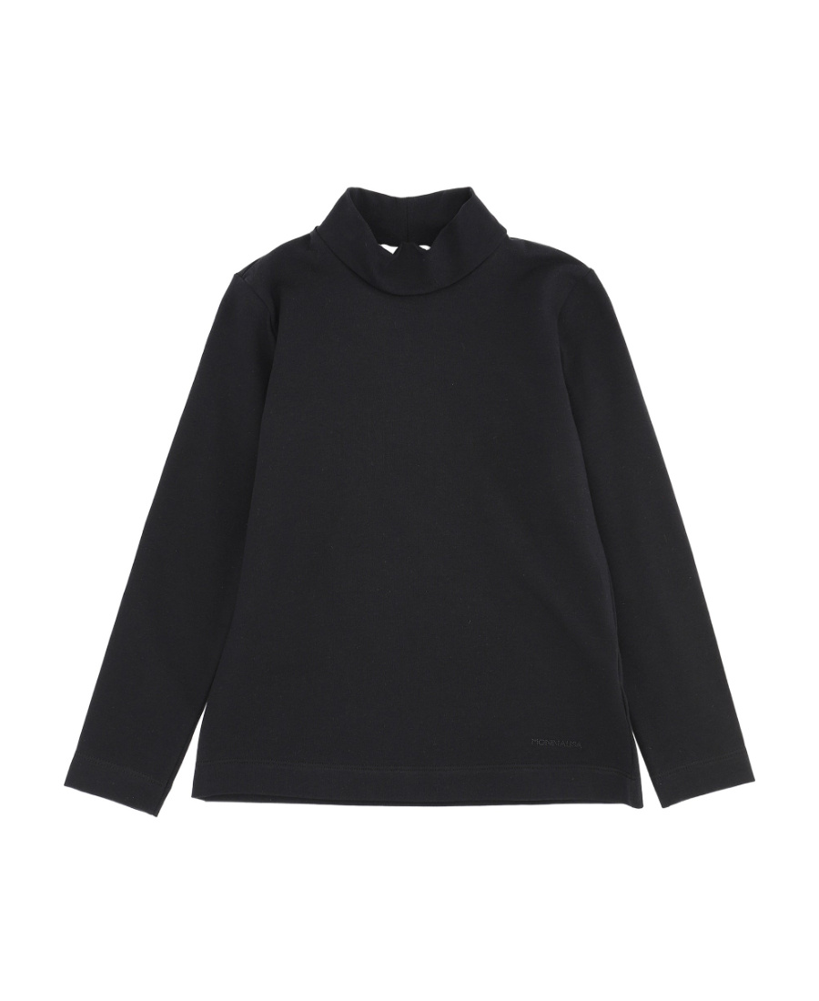 Monnalisa Logo High-necked Long-sleeved T-shirt In Black