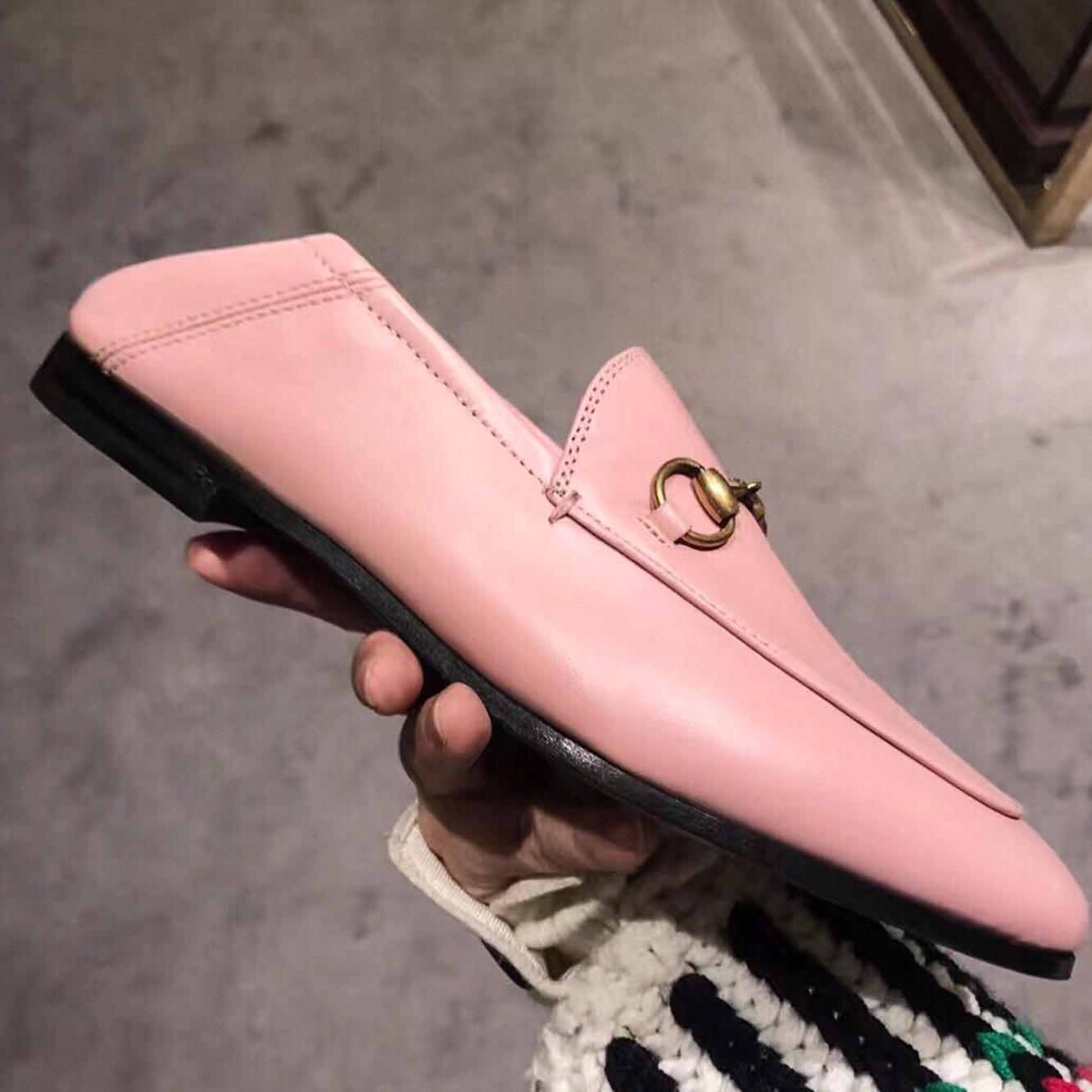 Gucci Brixton Horsebit Leather Loafer In Pink