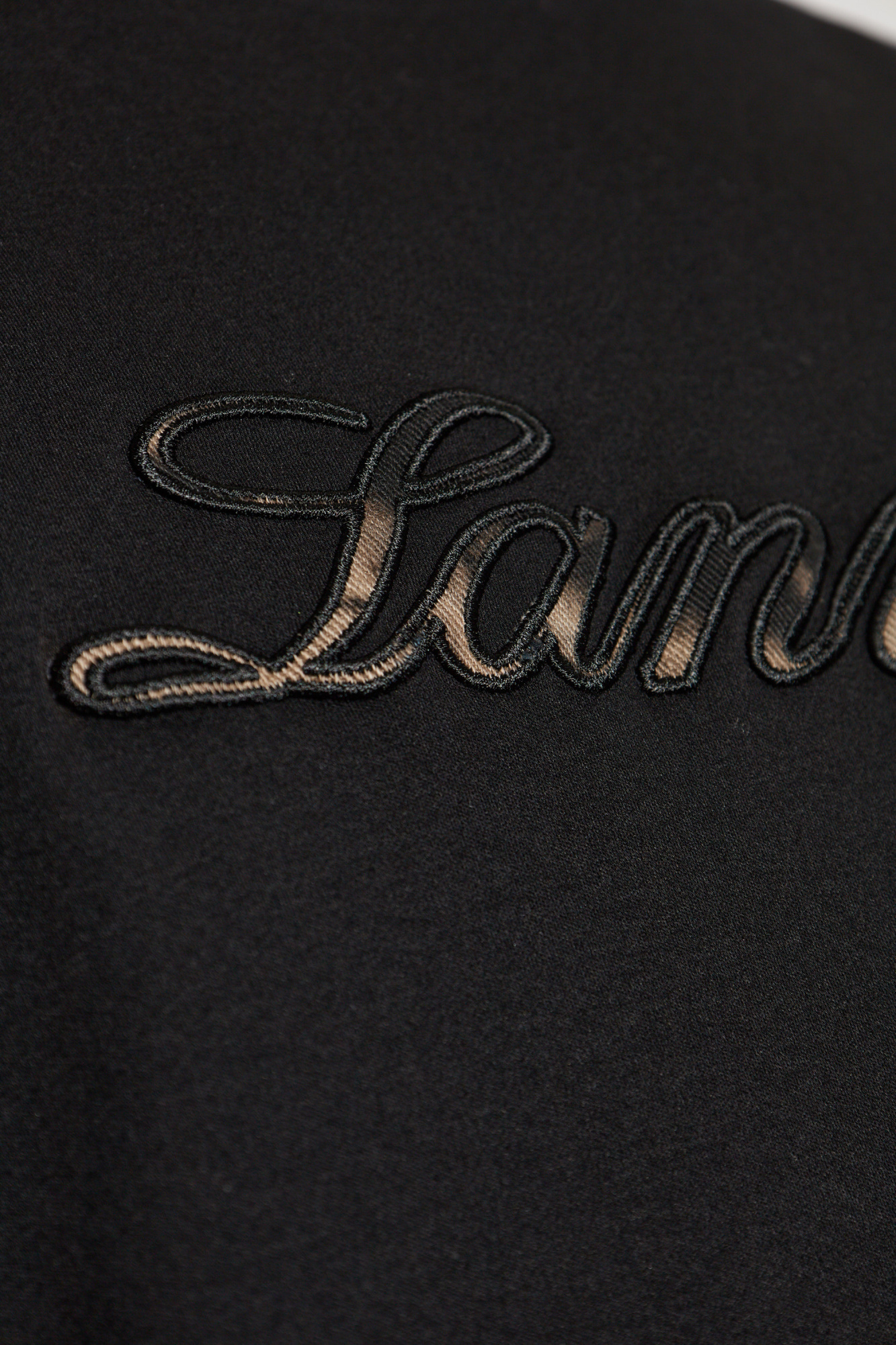 Lanvin Logo-embroidered T-shirt In Black
