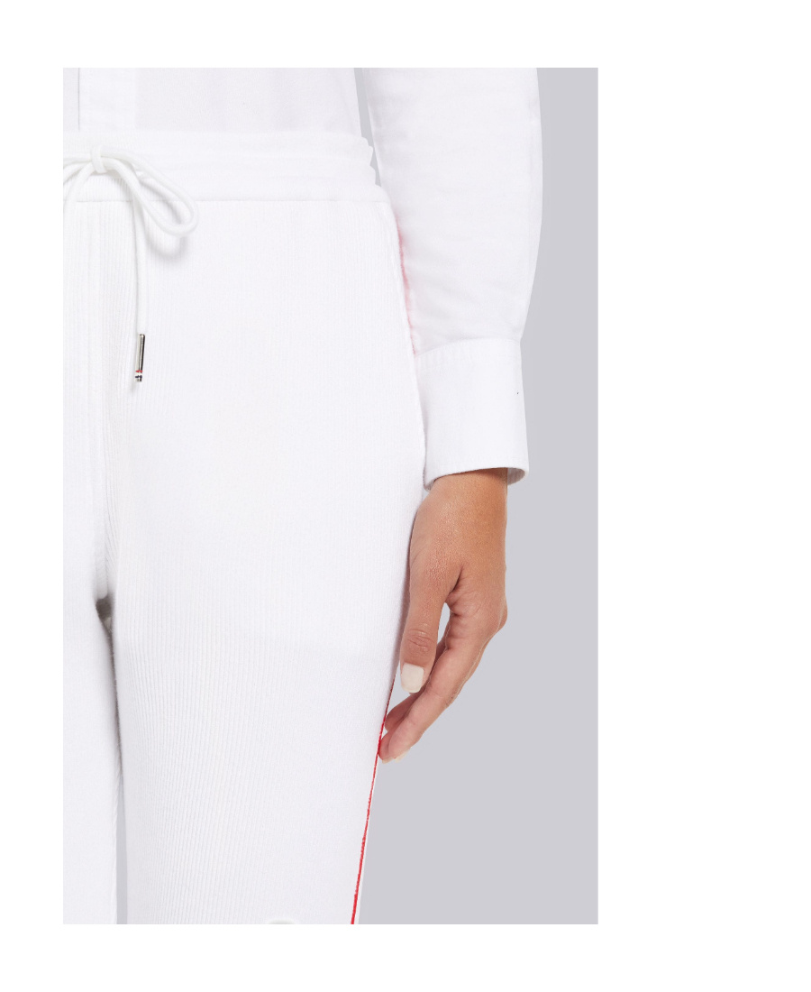 Thom Browne Cricket Stripe Track Pants In White
